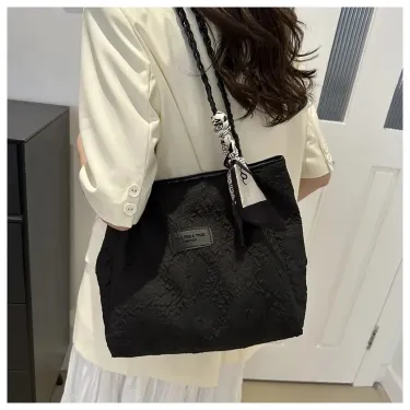 Large Capacity Braided College Style Shoulder Bag